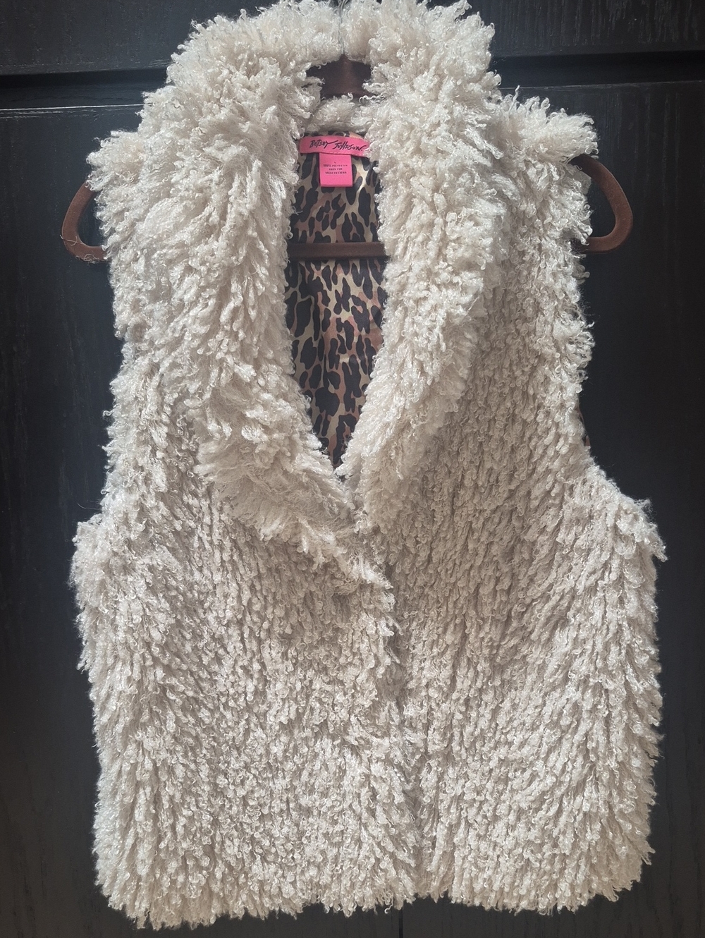 Betsey Johnson Shaggy Vest Sz L